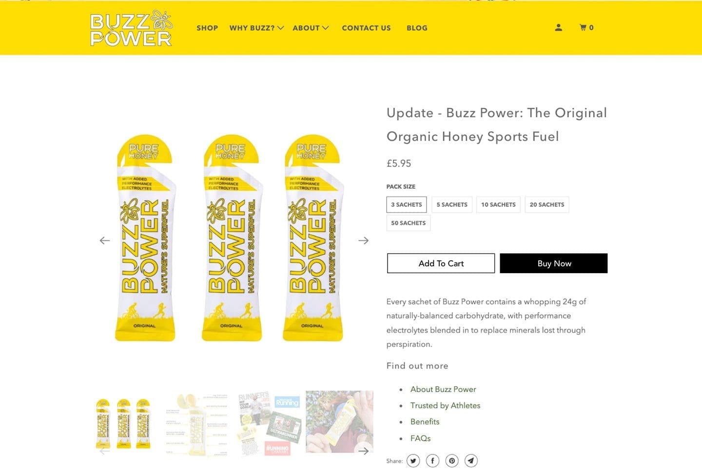 Improving the Shopify Conversion Rate of Buzz Power's Product Page