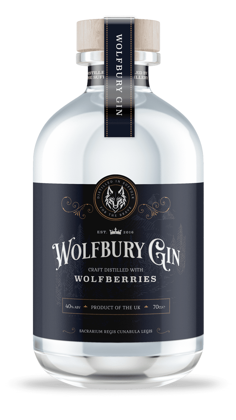 Wolfbury Gin Label Design Mockup